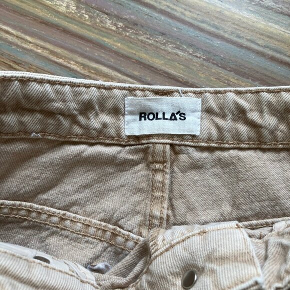 Rolla's Original High Rise Straight Leg Jeans Sand Beige Denim Women's US 29 - Picture 7 of 10